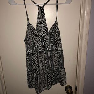 Black and white fitted tank top